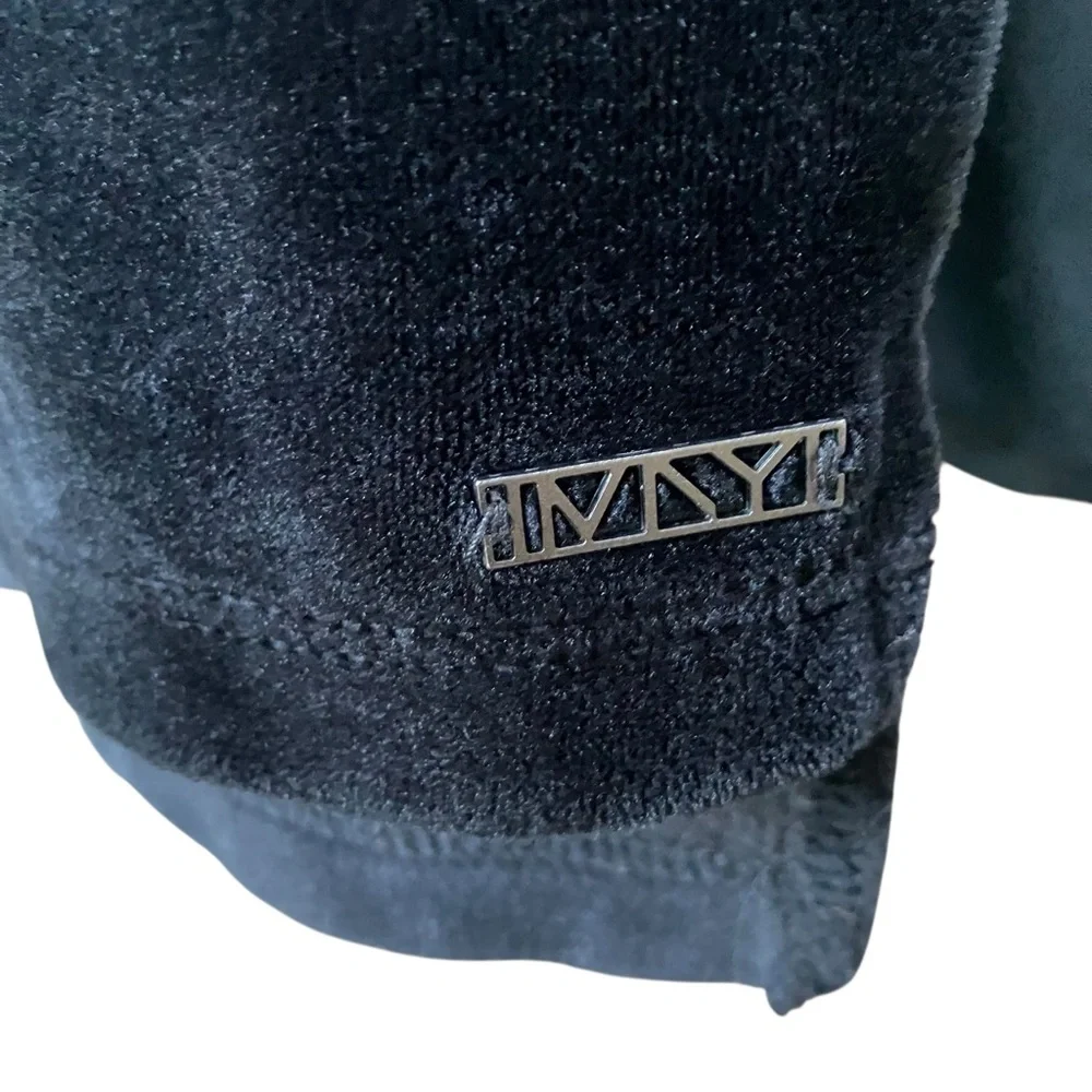 DKNYT Black Velour Pocket Tee Y2K‎ Soft Grunge Streetwear, Medium
